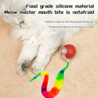 Automatic Rolling Cat Ball Toy with LED Lights Colorful Tail USB Rechargeable Fits All Cat Sizes Indoor Interactive Cat Toy