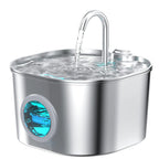 OEM 2.2L Stainless Steel Cat Water Fountain for Cats Quiet Auto-Circulating Pet Water Dispenser with Water Level