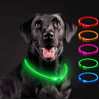 LED Light Dog Collar Waterproof Glow-in-the-Dark Pet Collar Reflective Luxury Nylon TPU Cuttable Puppy Collar Small Large Dogs