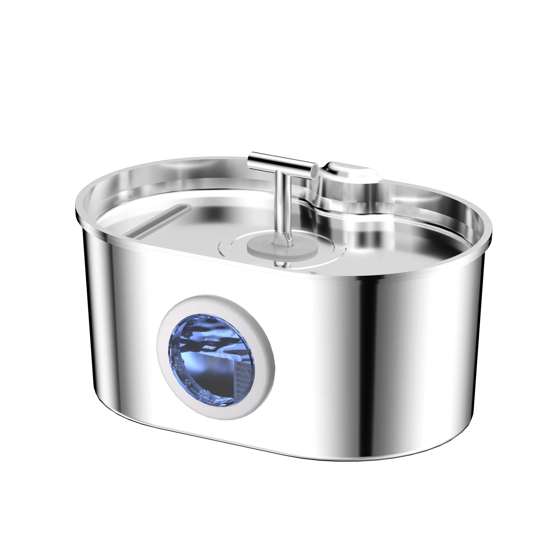 2026 New Custom 2.2L Stainless Steel Automatic Cat Water Fountain with Water Level Window Pet Water Dispenser Cat Products
