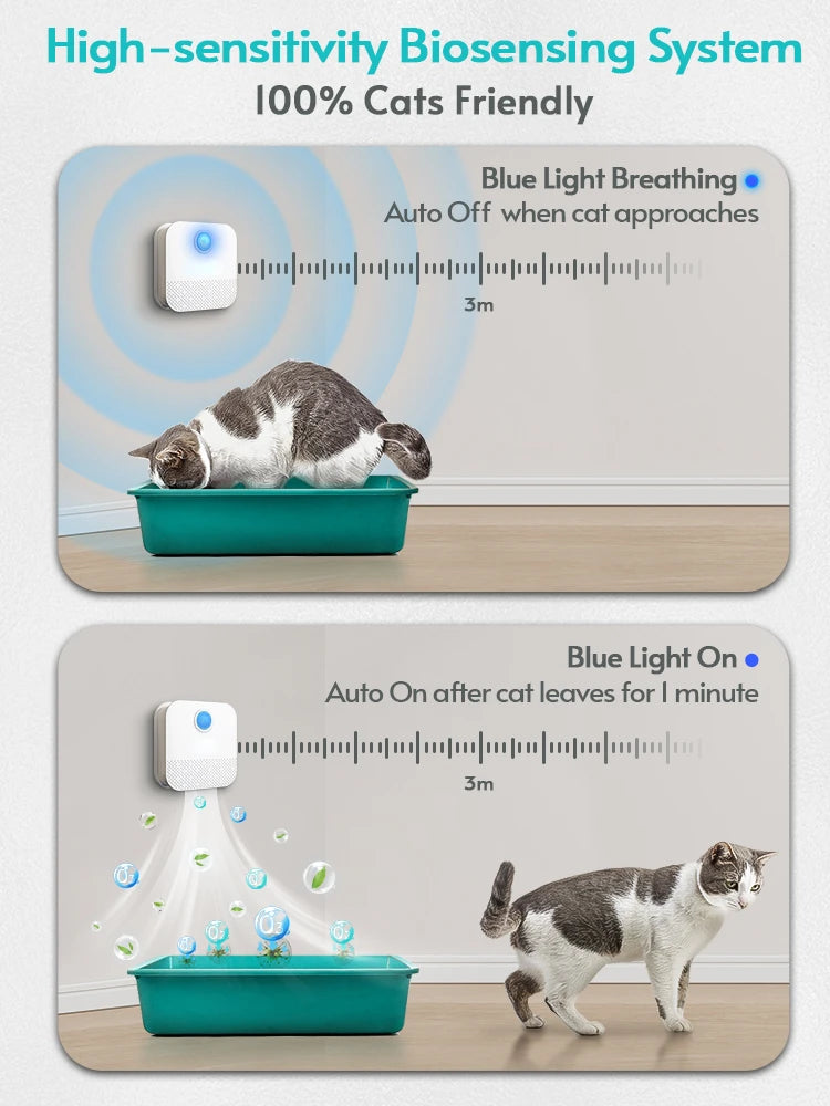 5200mAh Smart Cat Odor Purifier for Cat Litter Box Deodorizer Pet Toilet Air Purifier Dog Pet Toilet Deodorant Cat Products