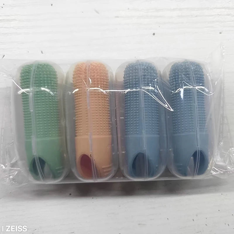 Dog Toothbrush 360 Degree Cleaning Finger Toothbrush for Dogs Food Grade Silicone Dog Finger Toothbrush for Cats Dental Care