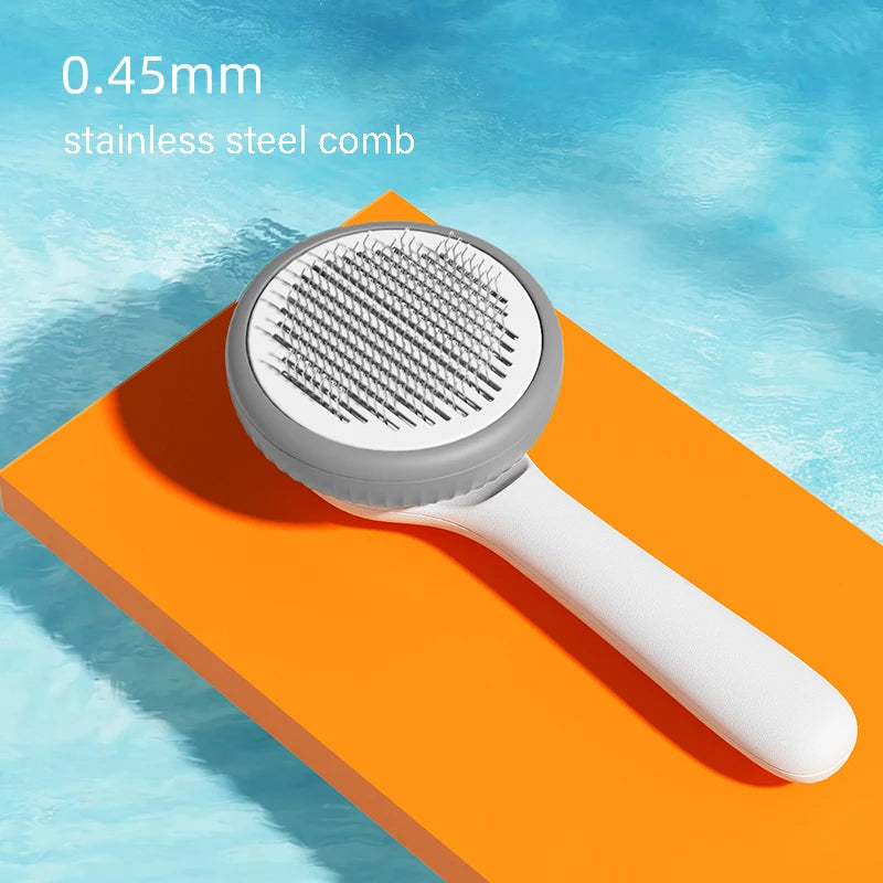 2023 New Stainless Steel Cat Brush Pet Grooming Removal Dog Hair Comb Dog Grooming Hair Cleaning Shaving Brush Pet Supplies
