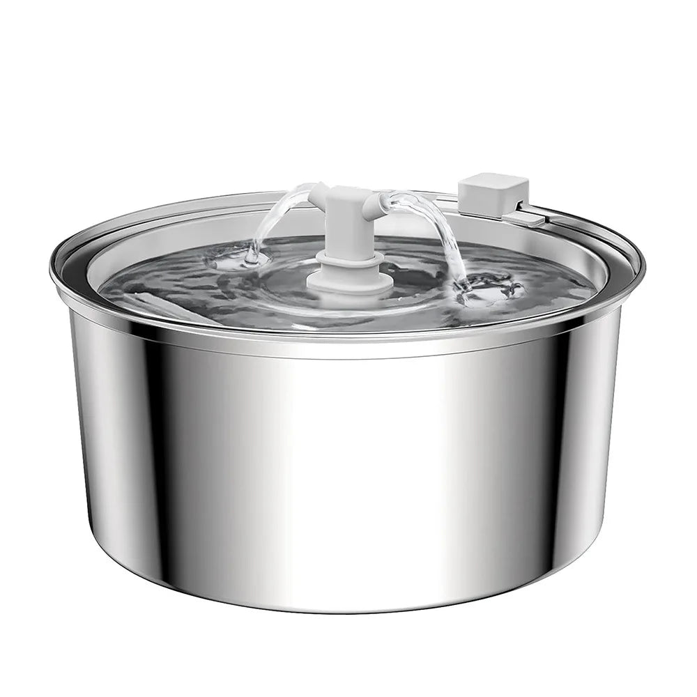 Best Seller OEM 3.2L Stainless Steel Cat Water Fountain Automatic Pet Water Dispenser with Charging Power Source