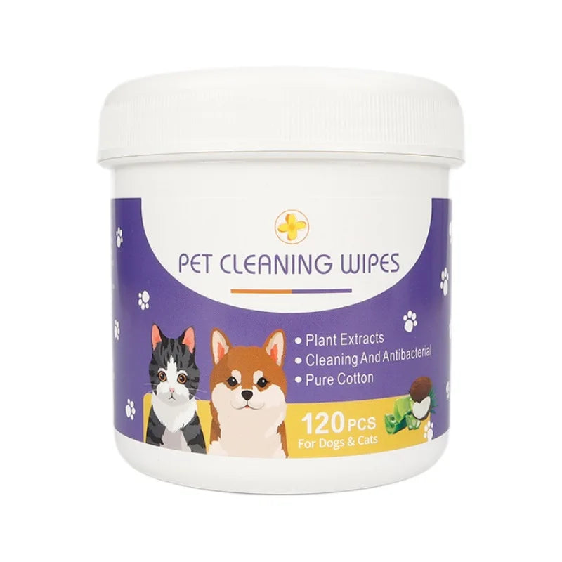 Pet Cleaning Finger Wipes Dog Ear Wipes Cat Eye Wipes Gently Cleans Ear Wax Debris Tear Stain Eye Discharge Mucus Secretions