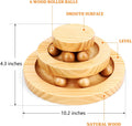 Modern Fashion Interactive Cat Toy Double Layer Wooden Track Balls Turntable Funny Roller for Kitty Cat Supplies