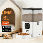 OEM 6L Automatic Dog Feeder With Camera Tuya App Control Dog Dry Food Dispenser WIFI Control Smart Pet Feeder With Camera