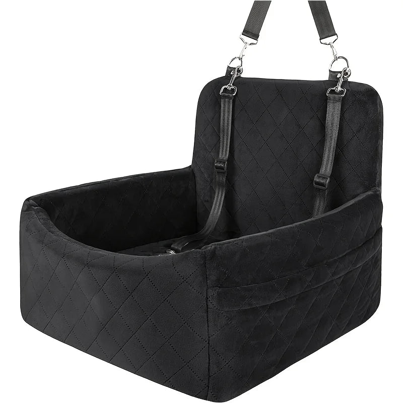 Custom Deluxe Portable Dog Car Seat Travel Carrier Breathable Fabric Travel Booster Seat with Safety Strap for Small Medium Dogs