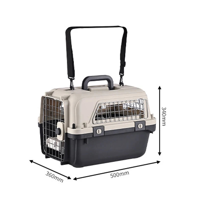 Luxury Large Pet Trolley Case Portable Plastic Dog Carrier Flight Crate with Large Capacity for Travel Cage