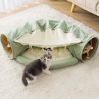 Cat Tunnel Collapsible Tubes Toys with Removable Mat Cat Bed Indoor Cat Tunnels Pet Accessories