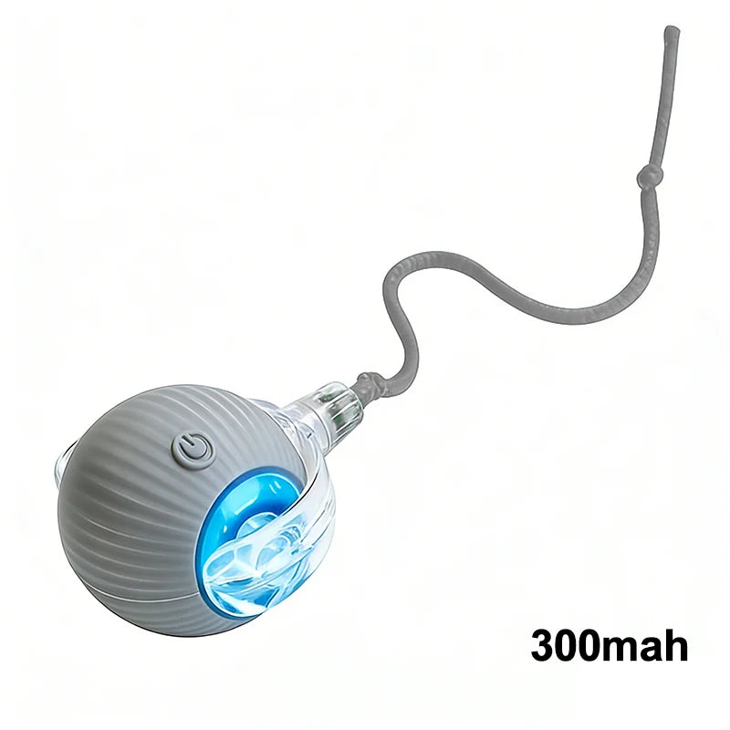 Electric Cat Toy Ball with Tail Rope 300mah USB Rechargeable Self-Moving Rolling Robot Mouse for Indoor Exercise for Kitten