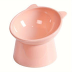 Elevated Cat Bowl with Stand Non-Slip Tilted Design for Neck Comfort Stability Durable Plastic Feeding Dish for Cats Small Dogs
