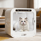 72L Smart Dog Hair Dryer for Cat Quiet Automatic Pet Dryer Box Smart Temperature Control 360 Degree Cat Drying Box for Cat Puppy