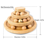 Interactive Cat Toy Rotary Table Solid Wood Pet Playing Stick Bell Baby Cat Automatic Cat Play Ball Pet Supplies