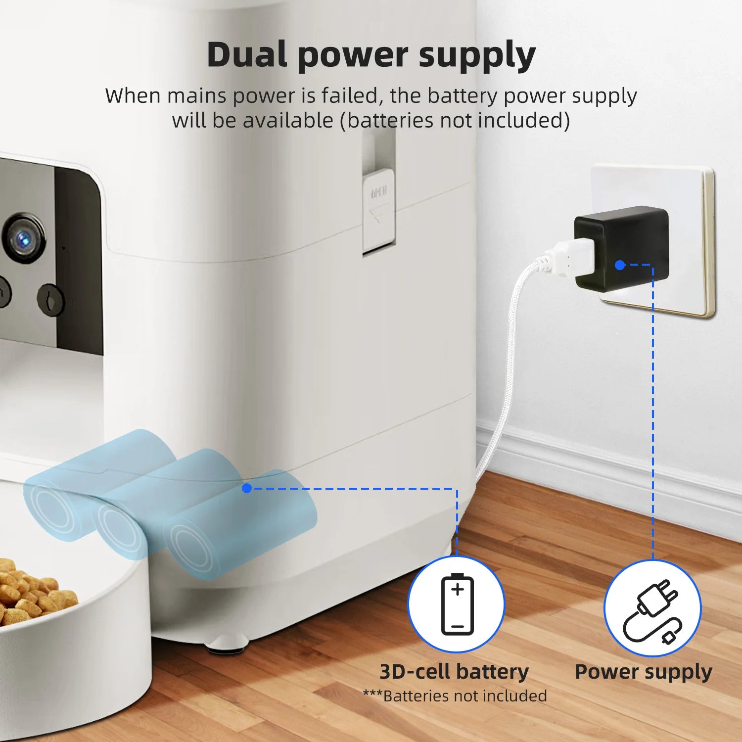OEM 2L Portable Charge Automatic Cat Feeder with Camera Smart Dog Feeder Timed Cat Food Dispenser WIFI Control Pet Feeder