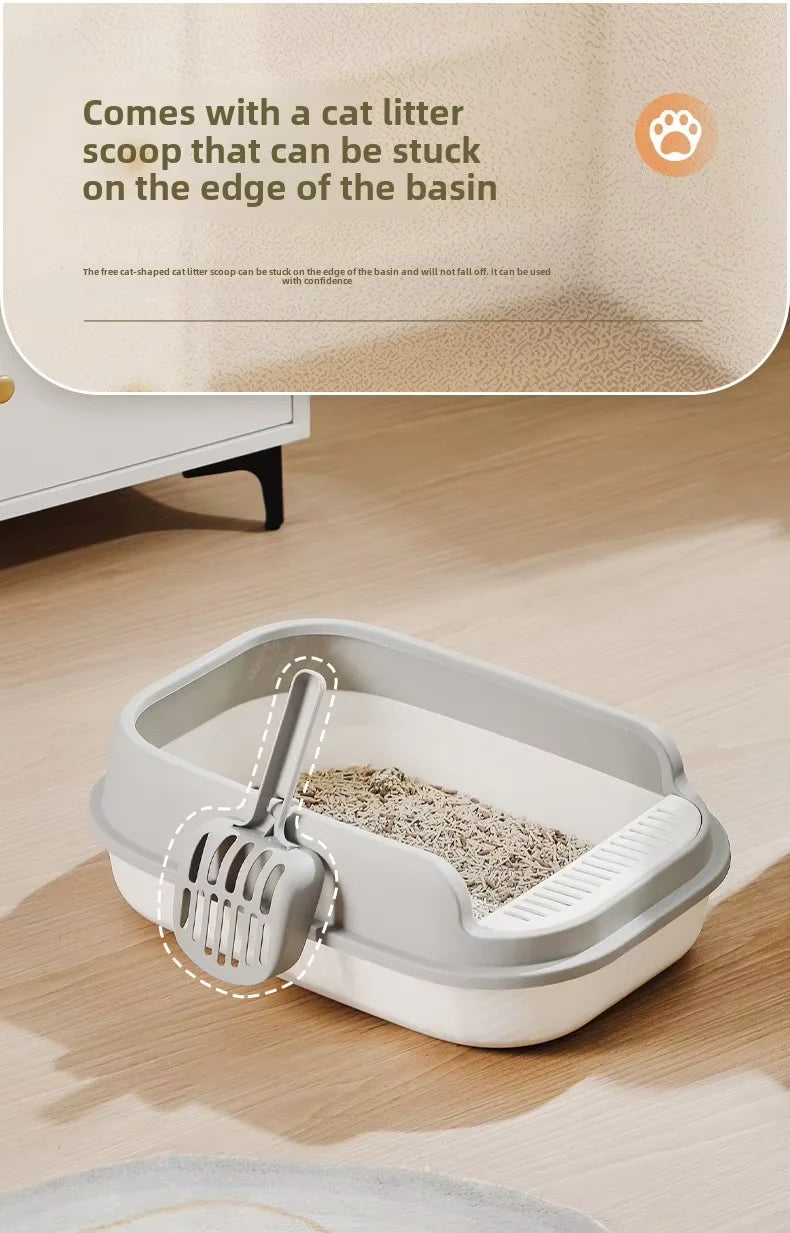 Wholesale Semi-Enclosed Large Thickened Anti-Splash Plastic Cat Litter Box Cat Litter Box with Shovel Pet Supplies