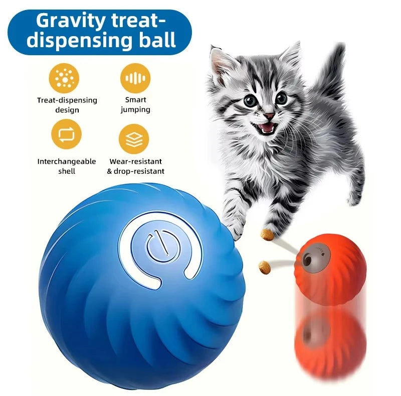 Intelligent Sport Lifelike Nylon Automatic Interactive Pet Toy Ball USB Charging Puzzle Feeder for Dogs Cats-Mental Stimulation
