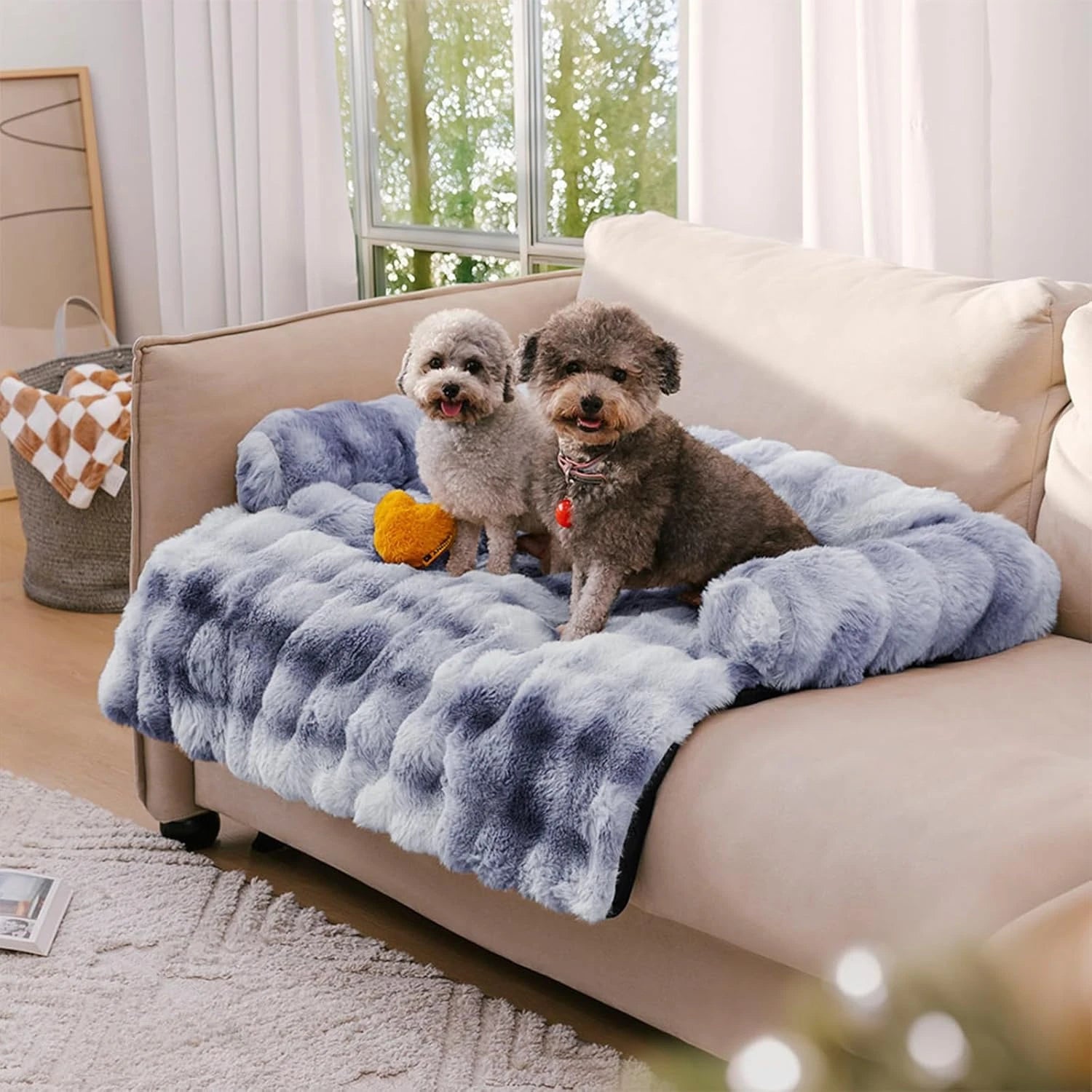 Eco-Friendly Calming Dog Bed Mat for Sofa Protector Removable Washable Cover Anti-Slip Summer Use Large/Medium/Small Dogs & Cats