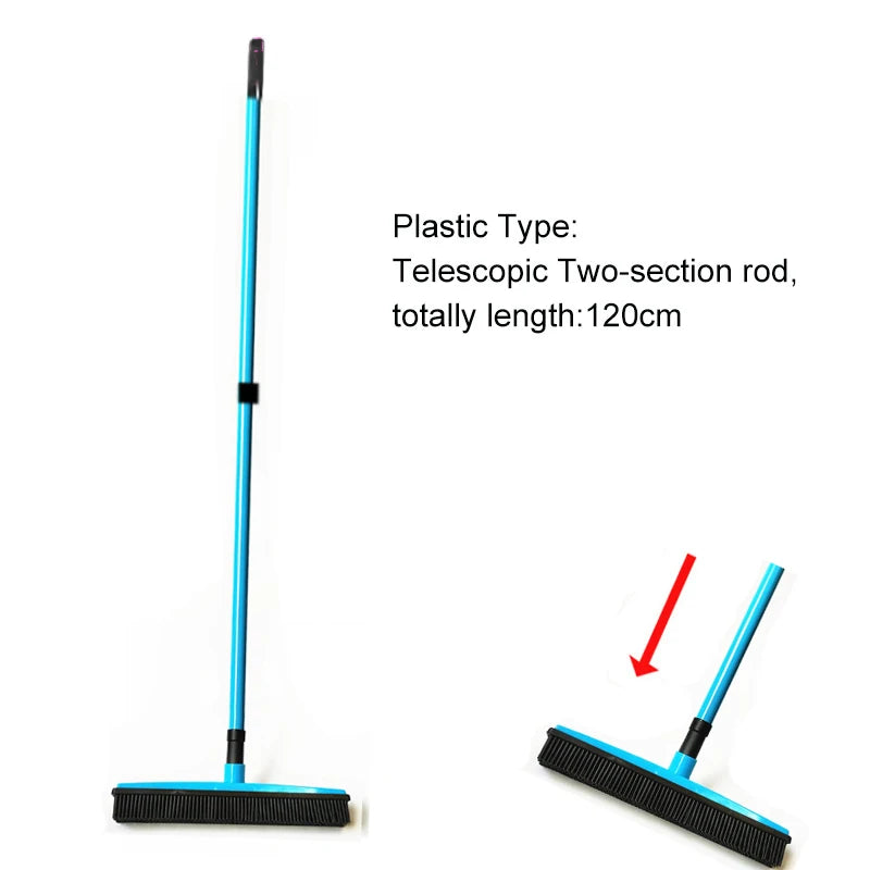 Adjustable Rubber Pet Hair Removal Broom Brush Dust Scraper Carpet Sweeper Wash Mop Telescopic Window Car Floor Cleaner