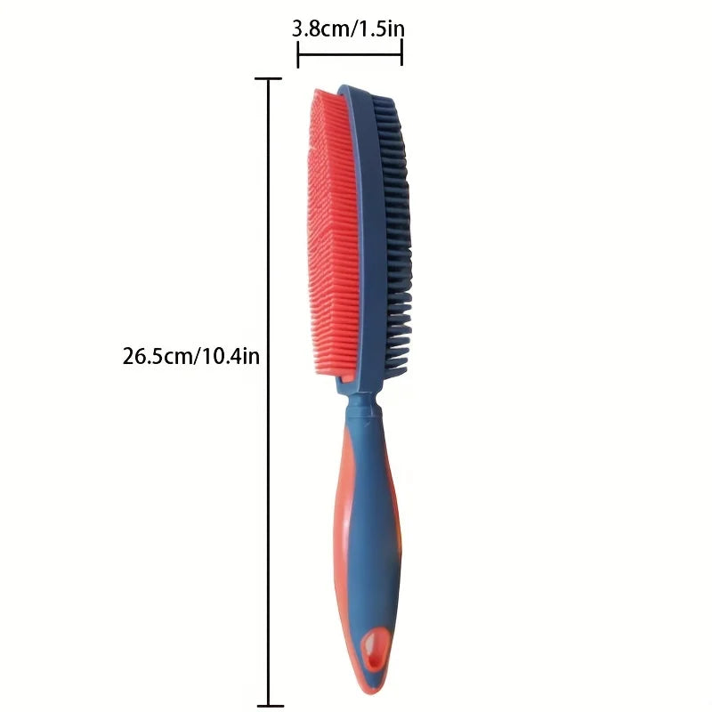 Double-Sided Pet Hair Removal Brush Soft Rubber Multifunctional Cleaning Tool for Pet Bath Massage Portable Hair Remover for Pet