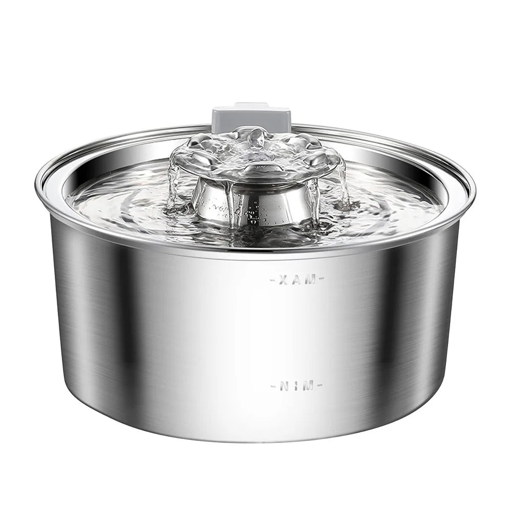 Best Seller OEM 3.2L Stainless Steel Cat Water Fountain Automatic Pet Water Dispenser with Charging Power Source