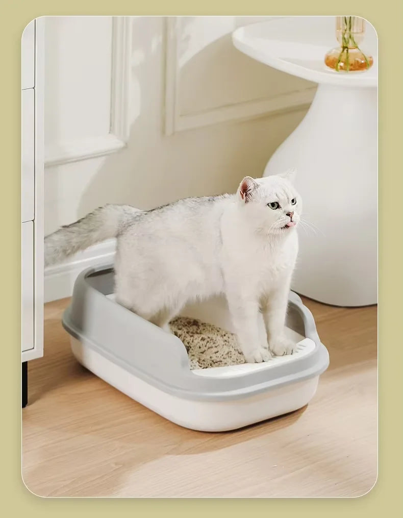 Wholesale Semi-Enclosed Large Thickened Anti-Splash Plastic Cat Litter Box Cat Litter Box with Shovel Pet Supplies