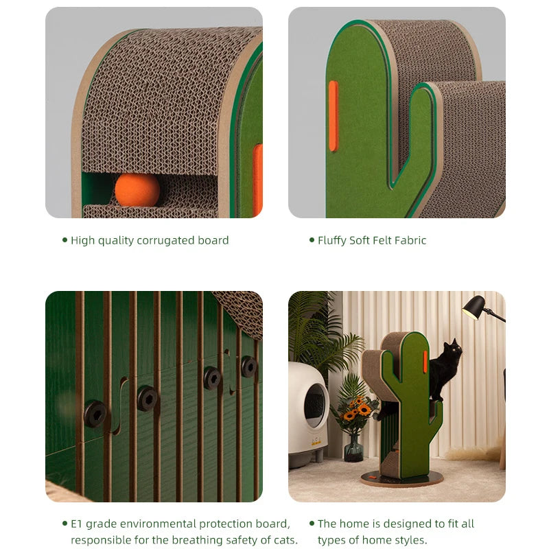 Petree Cactus Cat Scratching Post Indoor Cat Scratcher Post with Sisal Rope Post Sisal Cat Scratcher Cute for Kitten Pet Product