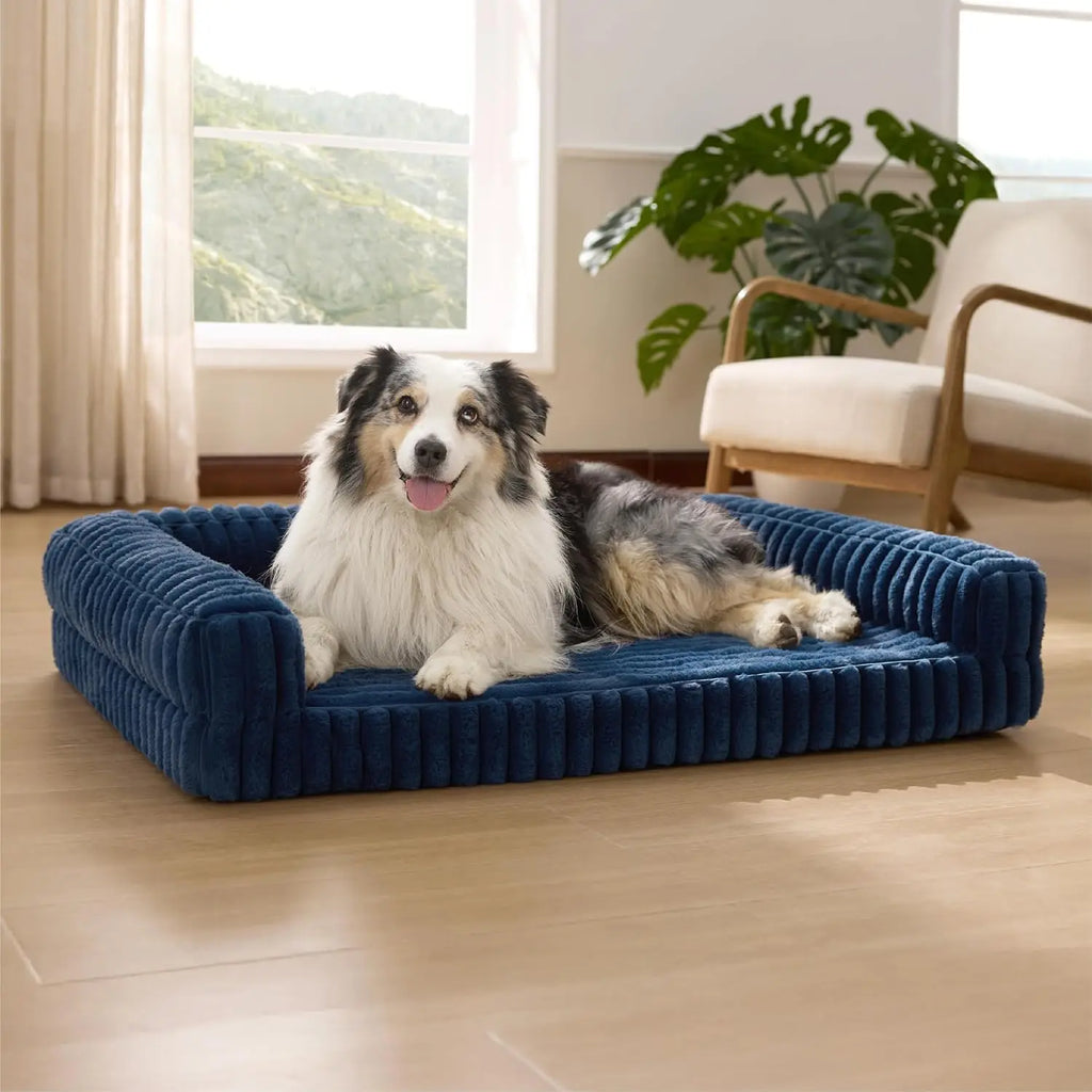 Orthopedic Pet Bed for Large Sized Dogs Waterproof Memory Foam with Removable Egg-Crate Foam Non-Slip Bottom Pet Couch Sofa