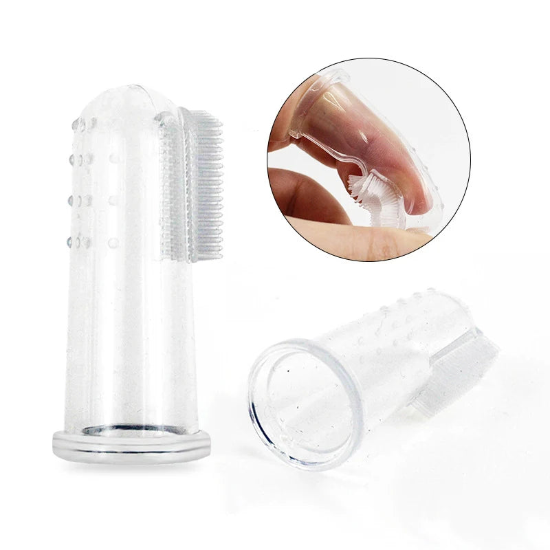 Silicone Pet Finger Brush Soft Dog Toothbrush Teeth Cleaning Tool Bad Breath Tartar Non-toxic Designer Dog Cleaning Pet Supplies