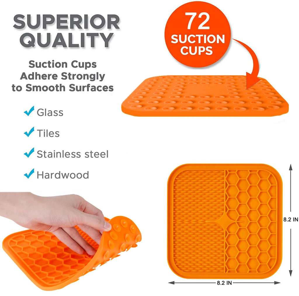 Eco-Friendly Silicone Dog Lick Mat Slow Feeder Pad with Strong Suction Cup for Dogs