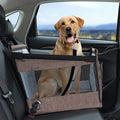 Small Medium Dog Car Seat Booster with Waterproof Mat Oxford Material Pet Travel Protector with Portable Storage Pocket
