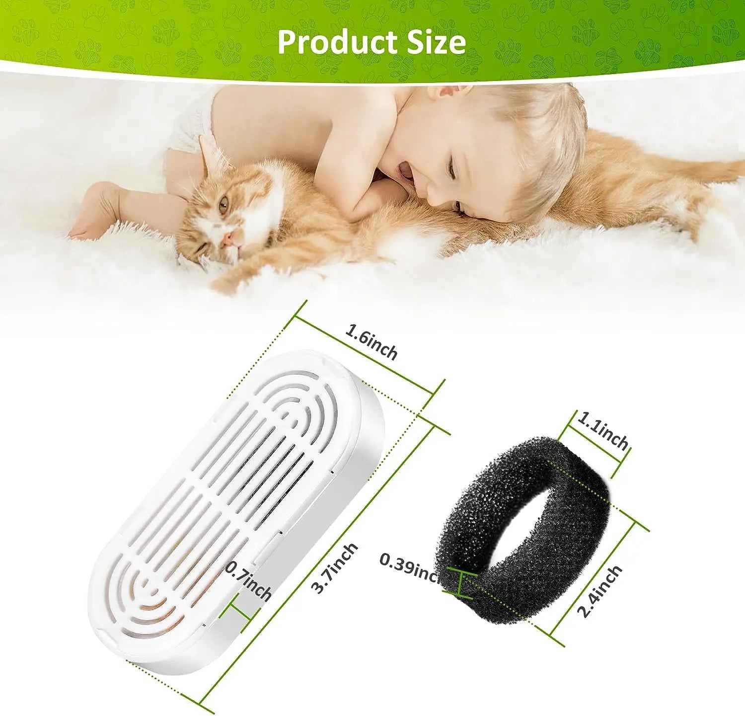 6 Pack Replacement Filters Sponges for Automatic Pet Water Fountain Cat Water Fountain Filter Replacement for Cats and Dogs