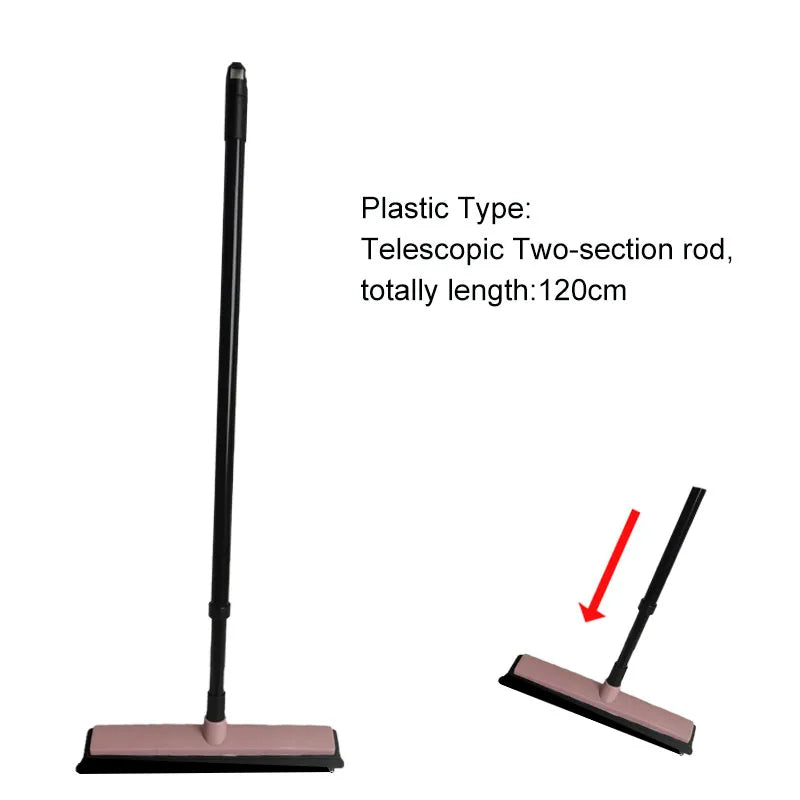 Telescopic Rubber Eco-Friendly Water Resistant Pet Hair Removal Broom Dog Hair Brush Dust Scraper Carpet Sweeper Wash Mop Window