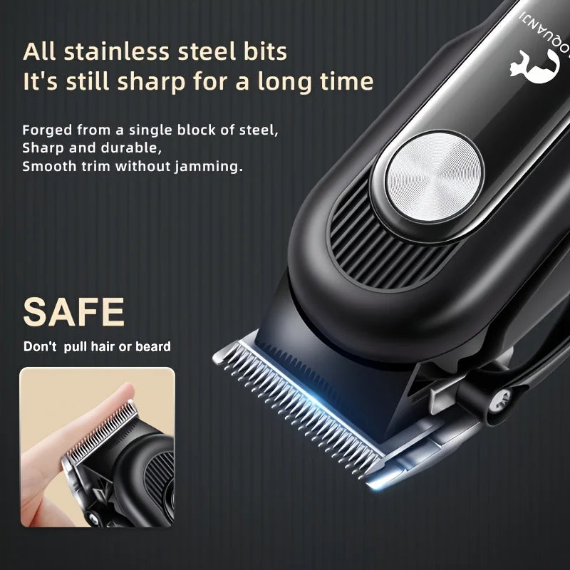 Rechargeable Cordless Pet Grooming Kit Low Noise Dog & Cat Clippers for Home Use Stainless Steel for All Fur Types