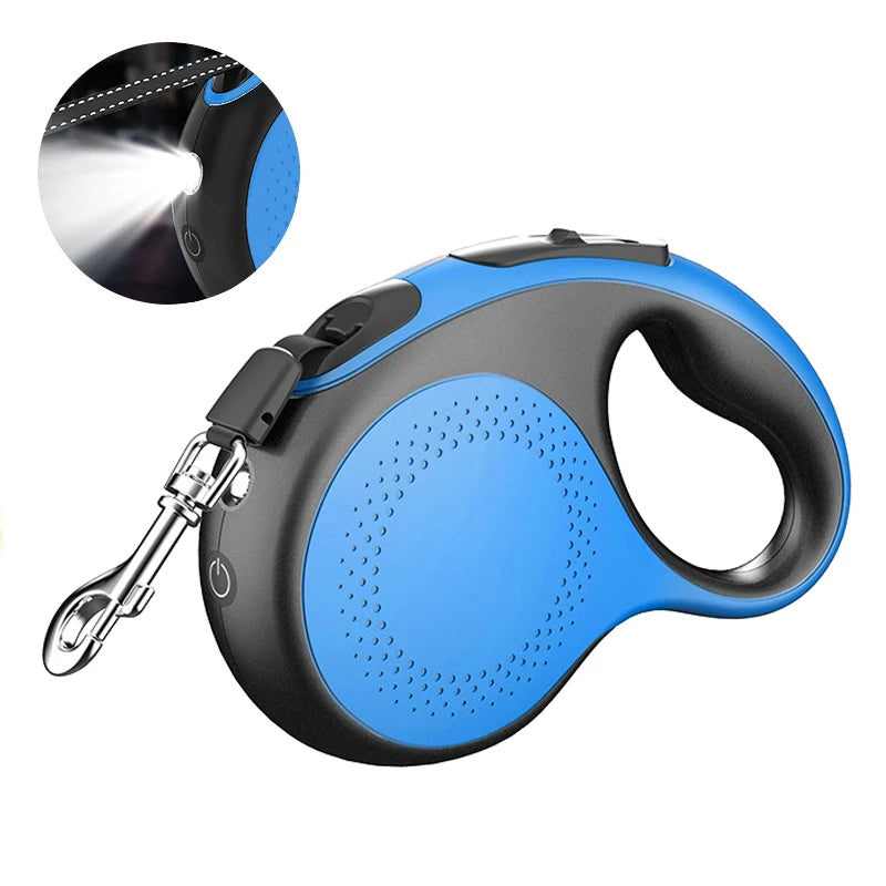 5M Dog Leashes LED Light Retractable Pet Leads Traction Rope Belt Durable Automatic Large Dog Cat Walk Leash Design Dog Products