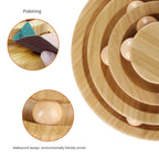 Interactive Cat Toy Rotary Table Solid Wood Pet Playing Stick Bell Baby Cat Automatic Cat Play Ball Pet Supplies