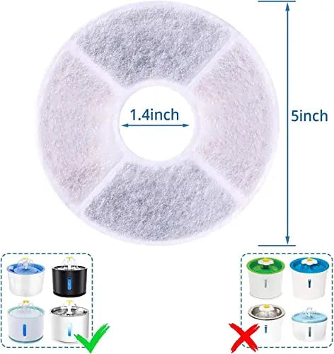 8pcs Eco-Friendly Replaced Activated Carbon Filter Box Package for Cat Water Fountain Replacement Filters for Water Dispenser