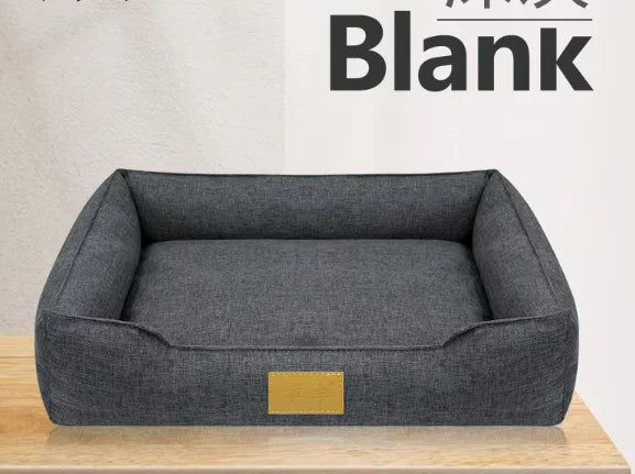 Wholesale Linen Square Pet Beds Heating Mat with Removable Cover Autumn/Winter Heated Dog Beds Cat Cave Dog Sofa