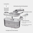 4L 5000mAh Automatic Pet Water Dispenser Wireless Stainless Steel Bowl Cat Drinking Fountain Charging Sensor Oval Shape Battery