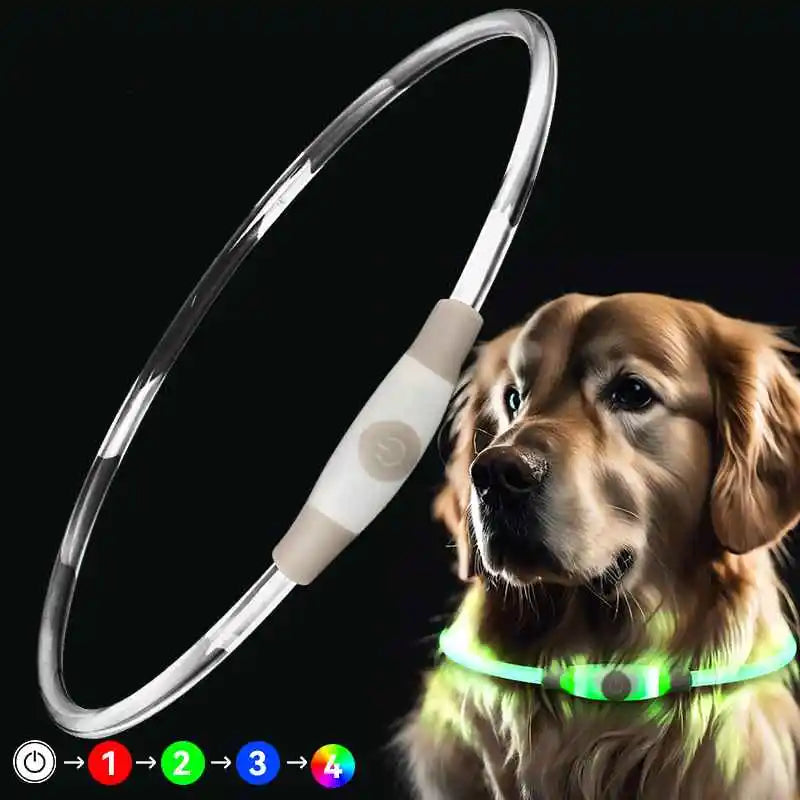 Waterproof Electronic Pet Multicolor LED Dog Collar Adjustable Flash Pet Collars Type C Recharge Pet Collars for Dogs Anti-Lost