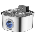OEM 108oz/3.2L Stainless Steel Wireless Cat Water Fountain 4000mah Battery Operated Automatic Cat Water Dispenser Cat Fountain