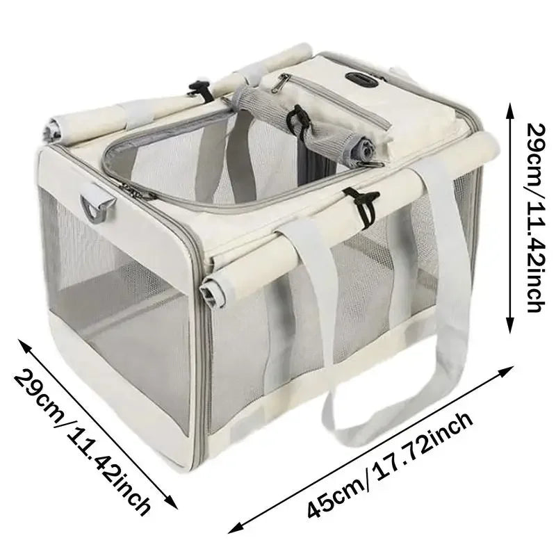 Pet Carrying Backpack Transport Kennel Portable Shoulder Strap Tote Breathable Mesh Large Capacity Zipper Fashion Cat Dog Puppy