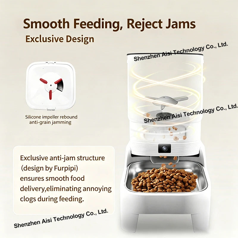 Custom 4L Smart Dog Feeder with Camera Night Vision WiFi Automatic Cat Feeder Remote Control Add Food Dog Food Dispenser OEM ODM