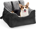 Dog Car Seat for Small Dogs Detachable and Washable Soft Dog Booster Seats with Storage Pockets Leash Pet Car Travel Carrier Bed