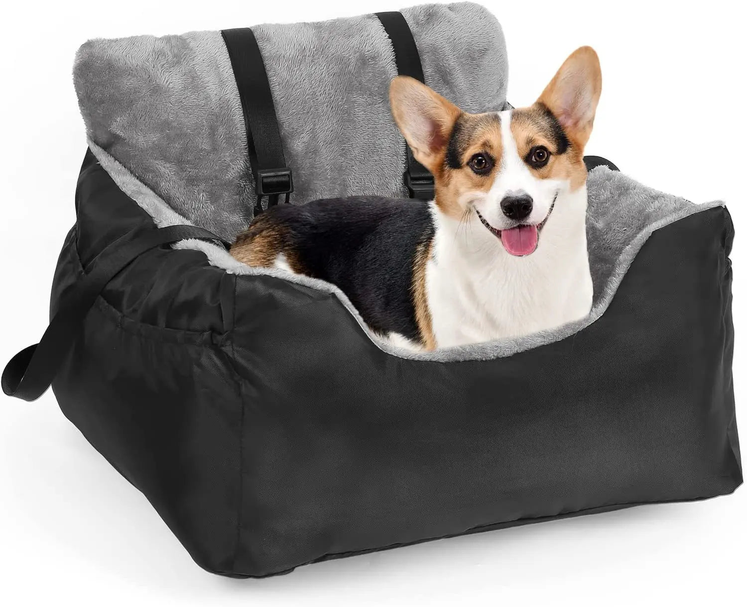 Dog Car Seat for Small Dogs Detachable and Washable Soft Dog Booster Seats with Storage Pockets Leash Pet Car Travel Carrier Bed
