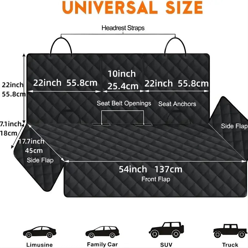 Custom Oxford Dog Car Seat Cover SUV Truck Back Seat Extender Dog Hammock Car Bed Cover for Comfortable Travel
