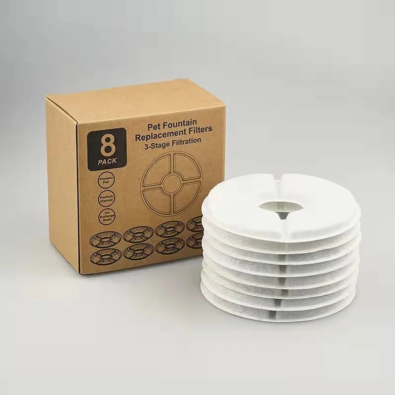 8PCS Filters Pet Fountain Automatic Water Dispenser Premium Activated Carbon Filters 4 Pack Daisy Fountain Filters