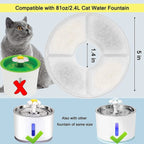 12-Pack Automatic Cat Water Fountain Filters 81oz/2.4L Pet Fountains 3 Filtration Systems Replacement Bowls 2.4L Cat Pet