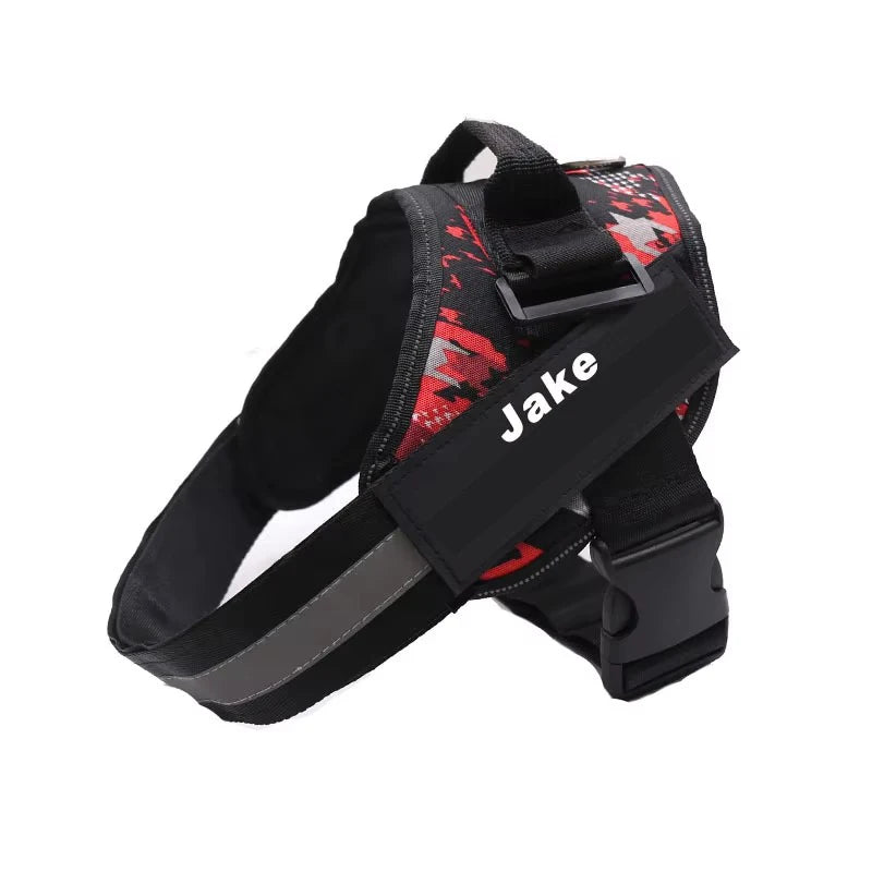 Custom Dog Harness Vest ID Patch Reflective Breathable Adjustable Pet Harness Designer Dog Harness Outdoor Dog Products