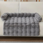 Custom Winter Comfortable Pet Dog Bubble Imitation Rabbit Fur Pet Bed Thickened Warm Anti-Slip Soft Pet Pad Cat Bed Dog Bed